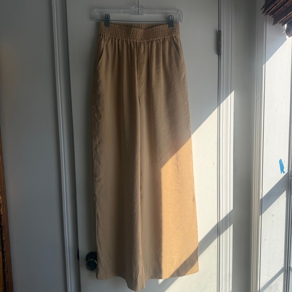 Madewell Pants - NWT Madewell Wide Leg Pants Camel Beige Elastic Waist Pockets XXS New With Tags